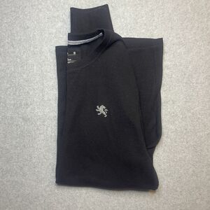 Y2K Express Men's Black Waffle-Knit Cotton Pullover Sweater Crew Neck L